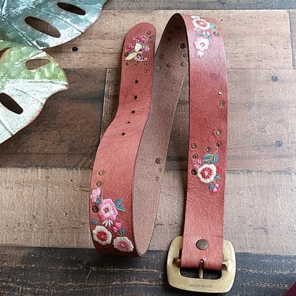 Lucky Brand leather belt floral embroidery 32 main image 4